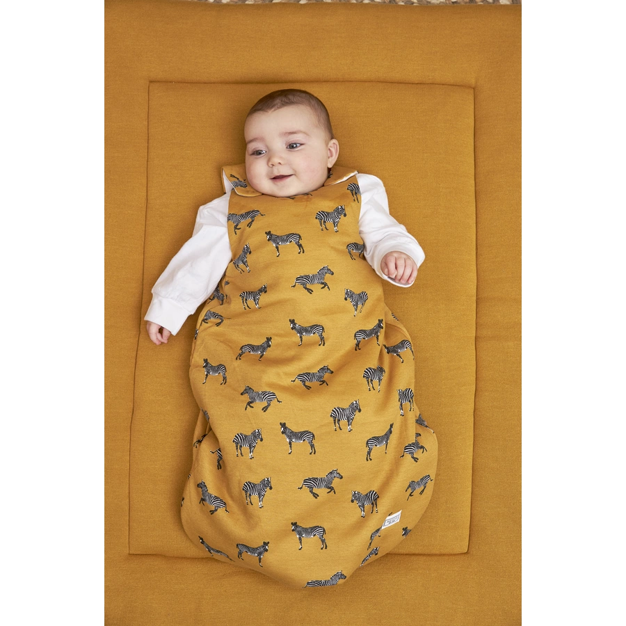 Meyco Schlafsack Jersey 2-tlg Zebra Animal honey gold