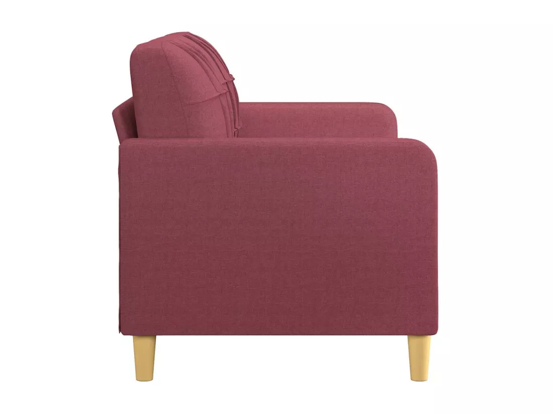 Canapé à 2 places Rouge bordeaux 140 cm Tissu