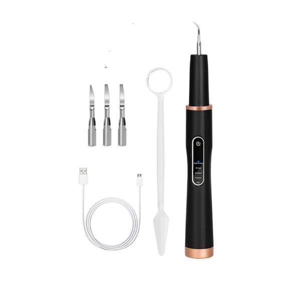 INF Tannsteinfjerner med ultralyd og 4 rensehoder Sort