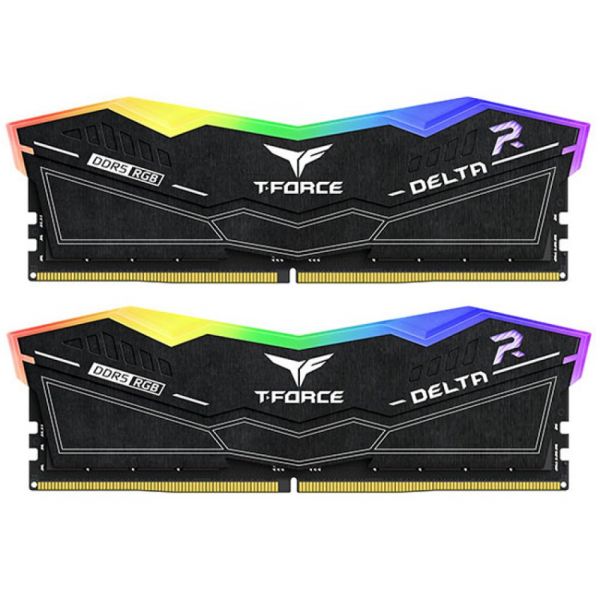 Memória RAM Team Group Kit 32GB (2 x 16GB) DDR5 6000MHz Delta Preto RGB CL30 - FF3D532G6000HC30DC