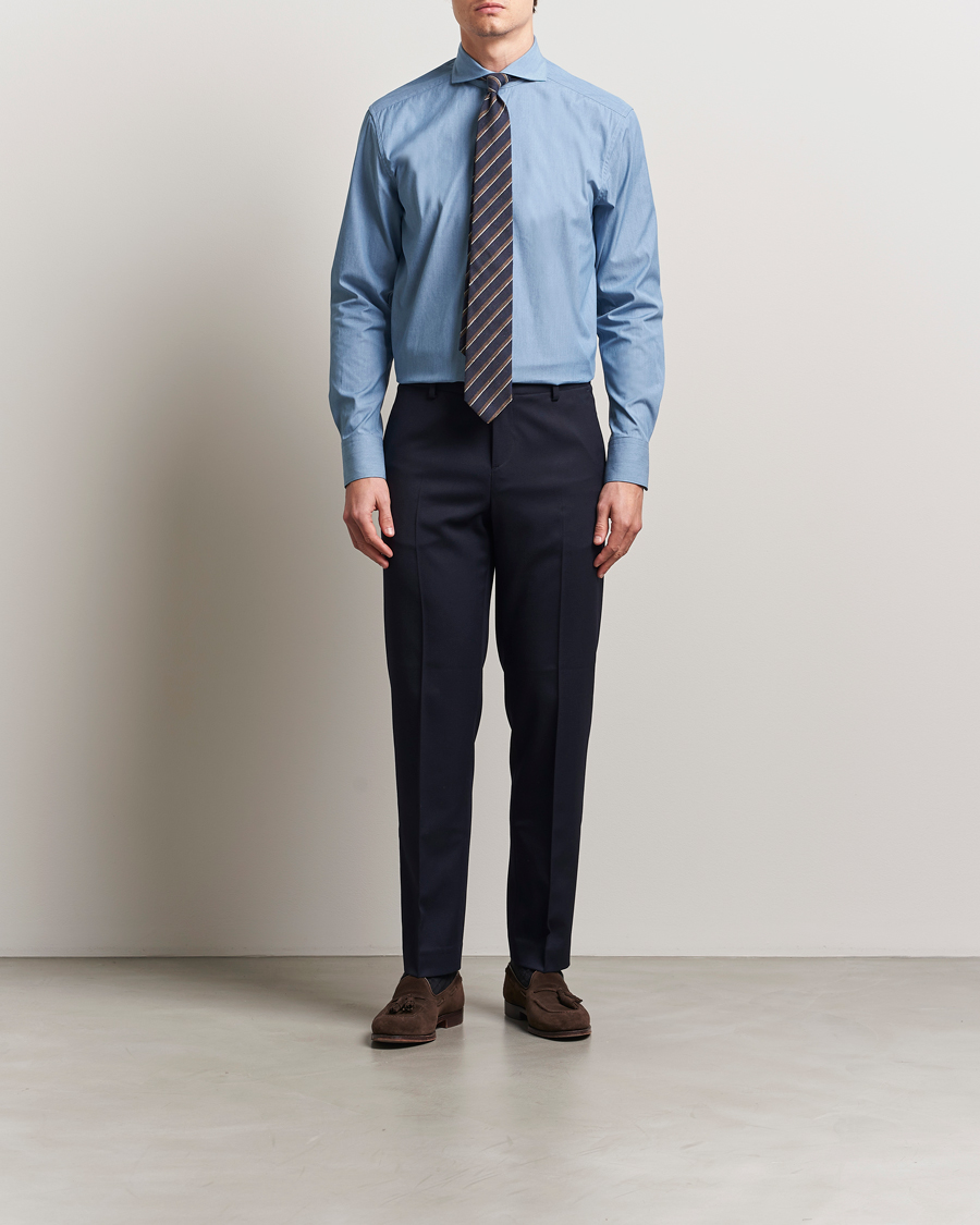 Stenströms 1899 Denim Poplin Shirt Indigo