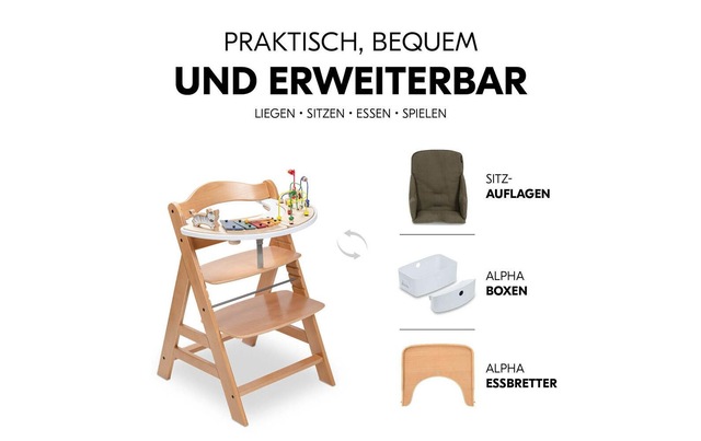 Hauck Hochstuhl »Alpha Newborn Set Pre Nature Grey« ()