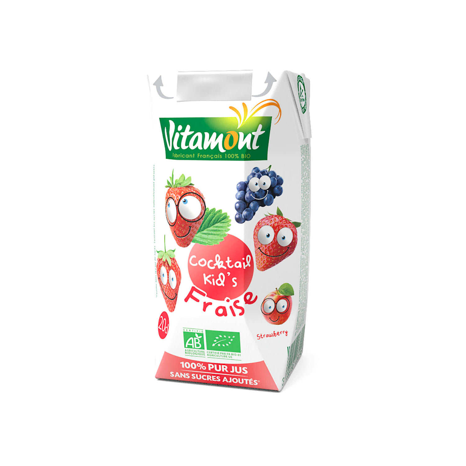 Cocktail de jus kid's fraise bio