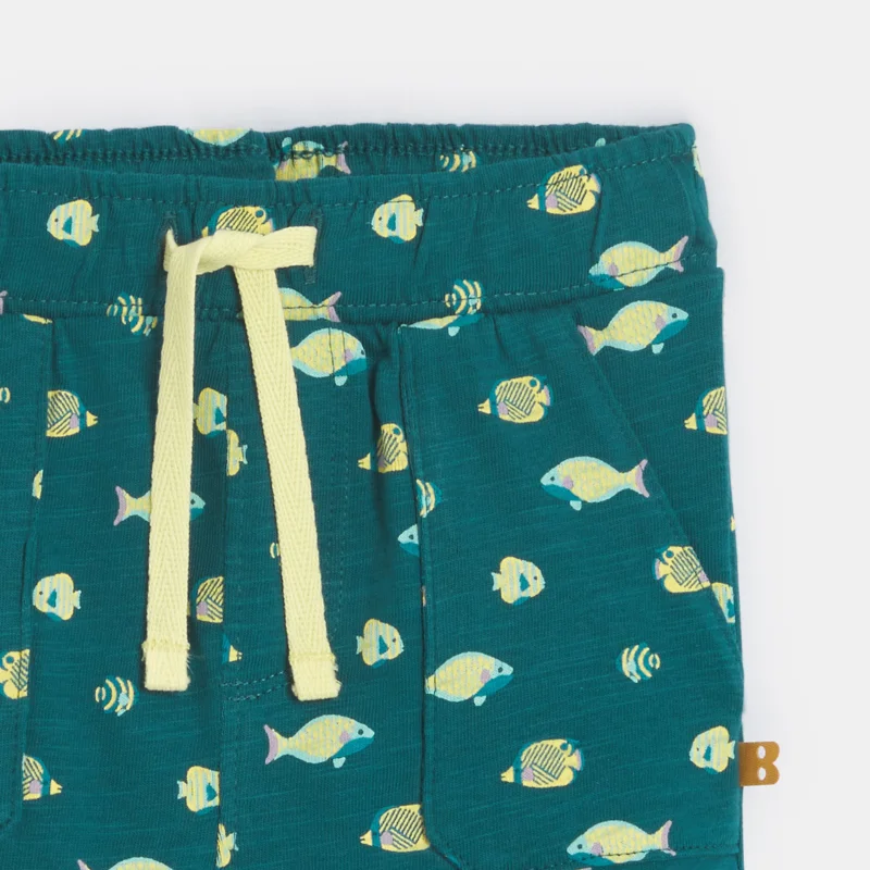 Short en jersey texturé bleu bébé garçon Bleu