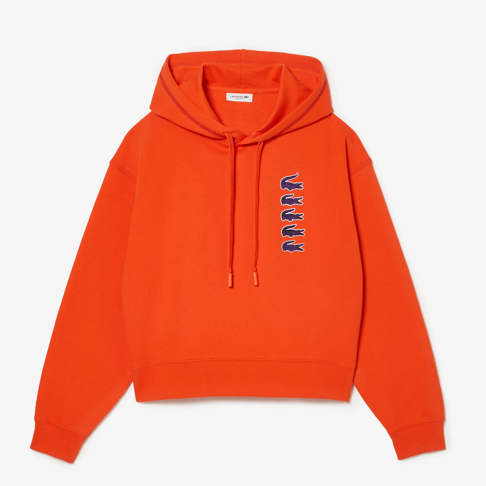 Sweatshirt à capuche avec crocodiles iconiques Sweatshirts - Orange - Lacoste - Femme