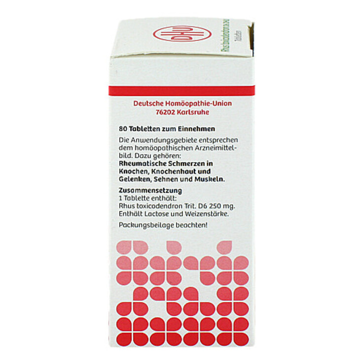 Rhus toxicodendron D6 DHU bei rheumatischen Schmerzen Tabletten , 80 St