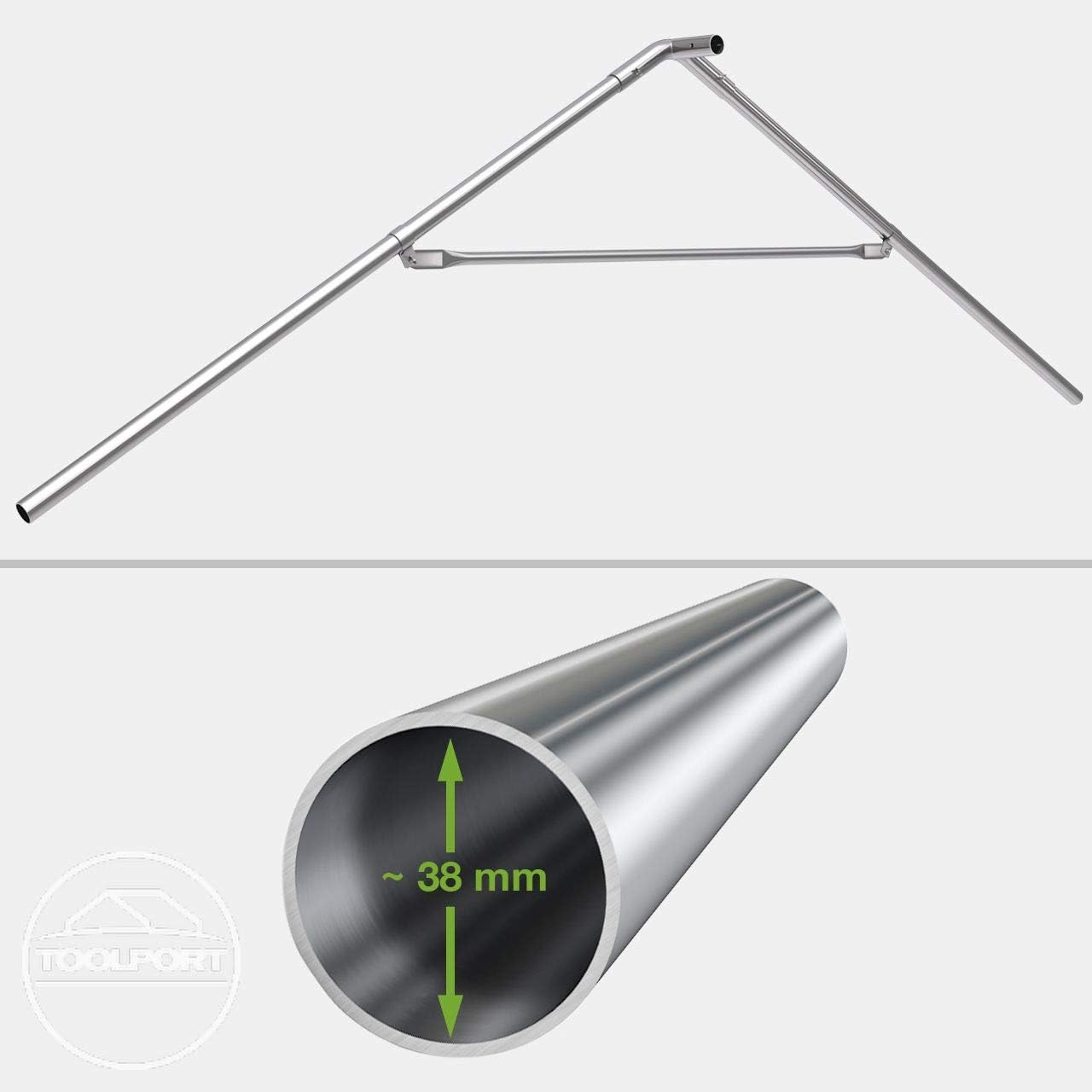 TOOLPORT Festzelt Partyzelt 4x6 m schwerentflammbar Premium, hochwertige PVC Plane 750 N in weiß 100% wasserdicht mit Bodenrahmen