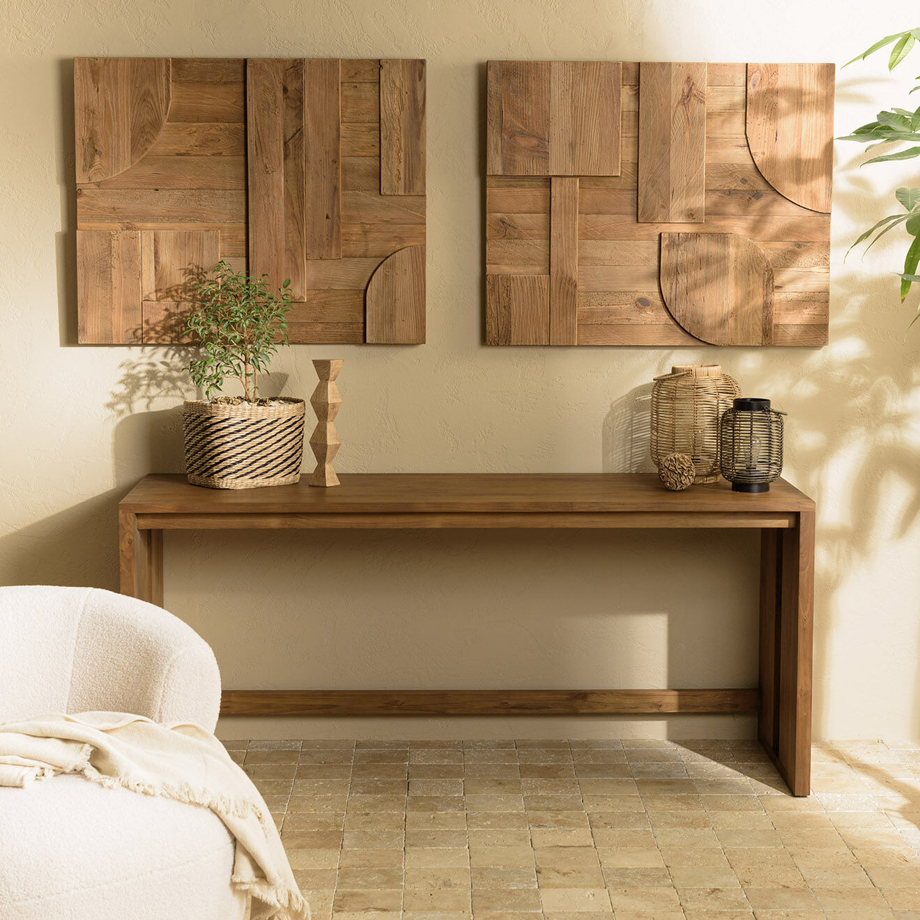 Macabane Décoration murale A formes géométriques bois - 98x80 cm