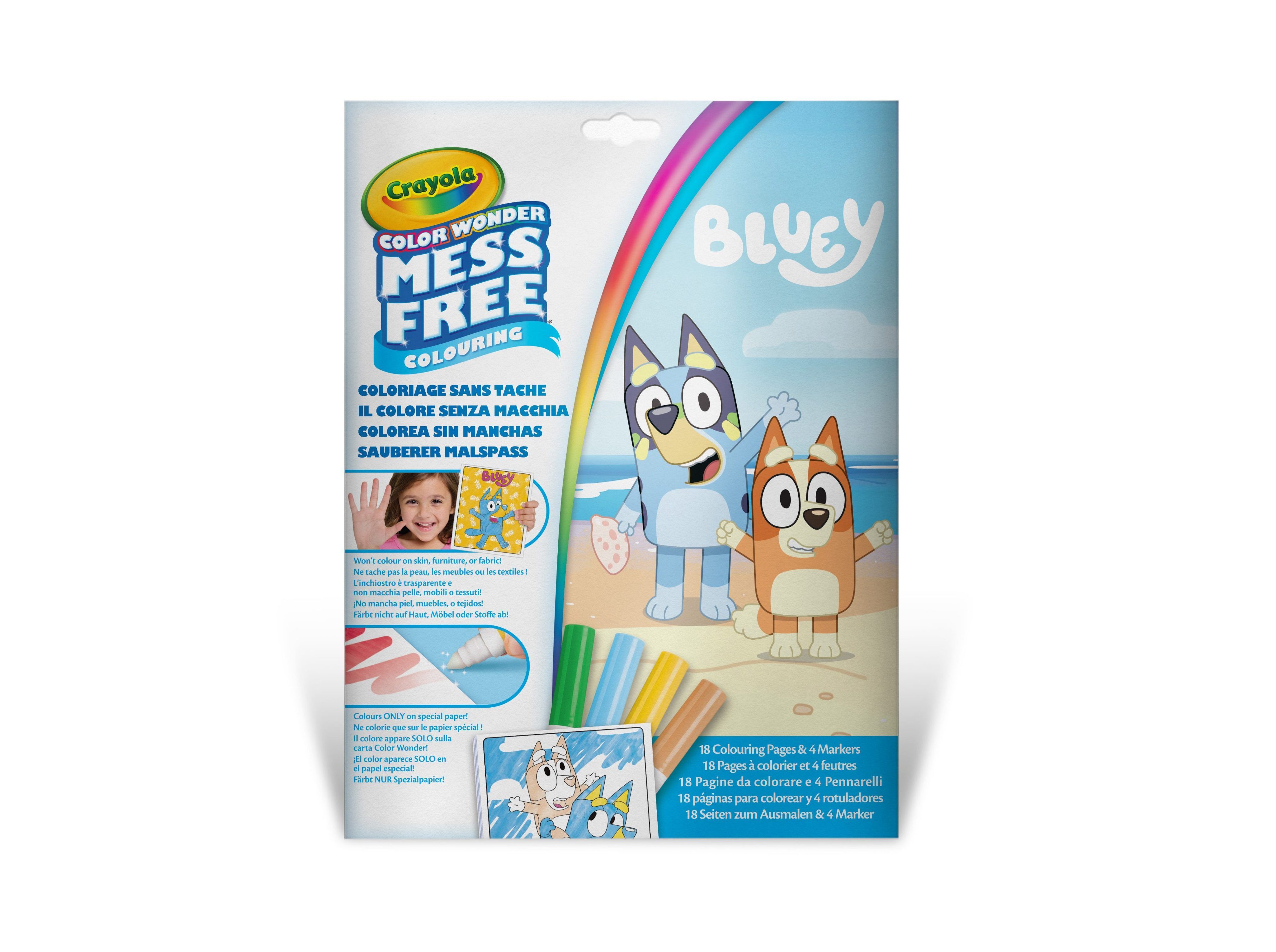 CONJUNTO CRAYOLA COLOR WONDER - PINTA SEM MANCHAS - BLUEY