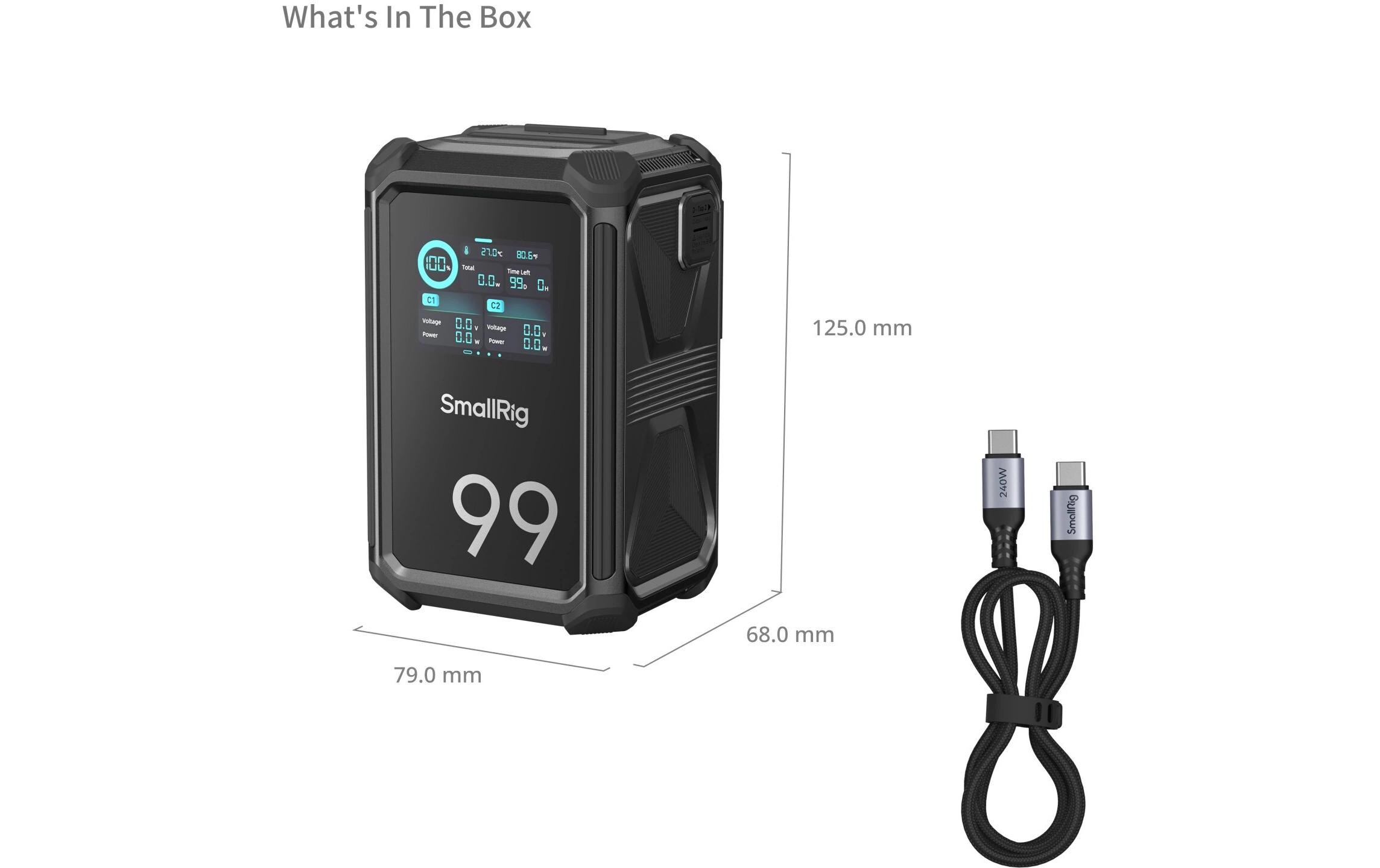 Videokamera-Akku X-Touch Smart Triple-Proof V-Mount X99<br>Batterie mit 2.0-Zoll-HD-Farb-Touchscreen