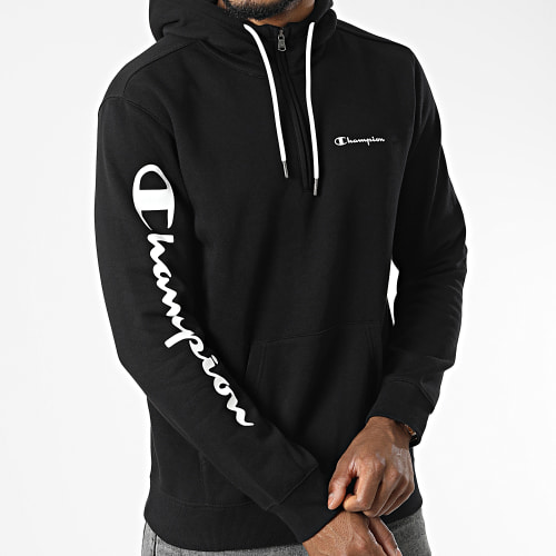 Sweat Col Zippé Capuche 217930 Noir