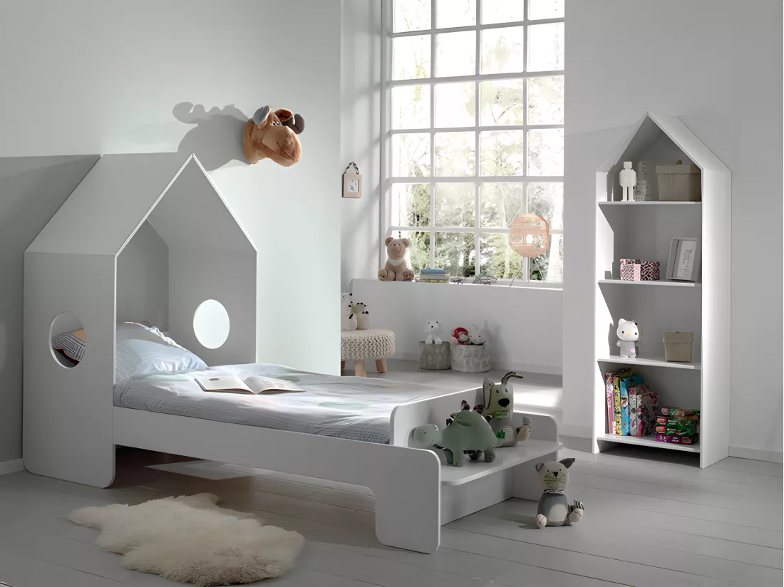 Pack - Lit Cabane Enfant & Étagère 