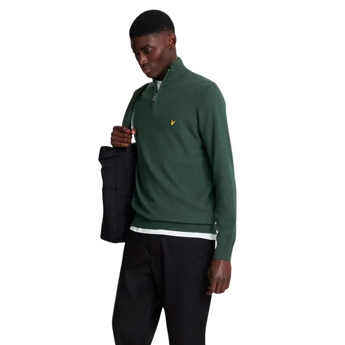 Lyle & Scott Cotton Merino Half Zip Sweater Heren