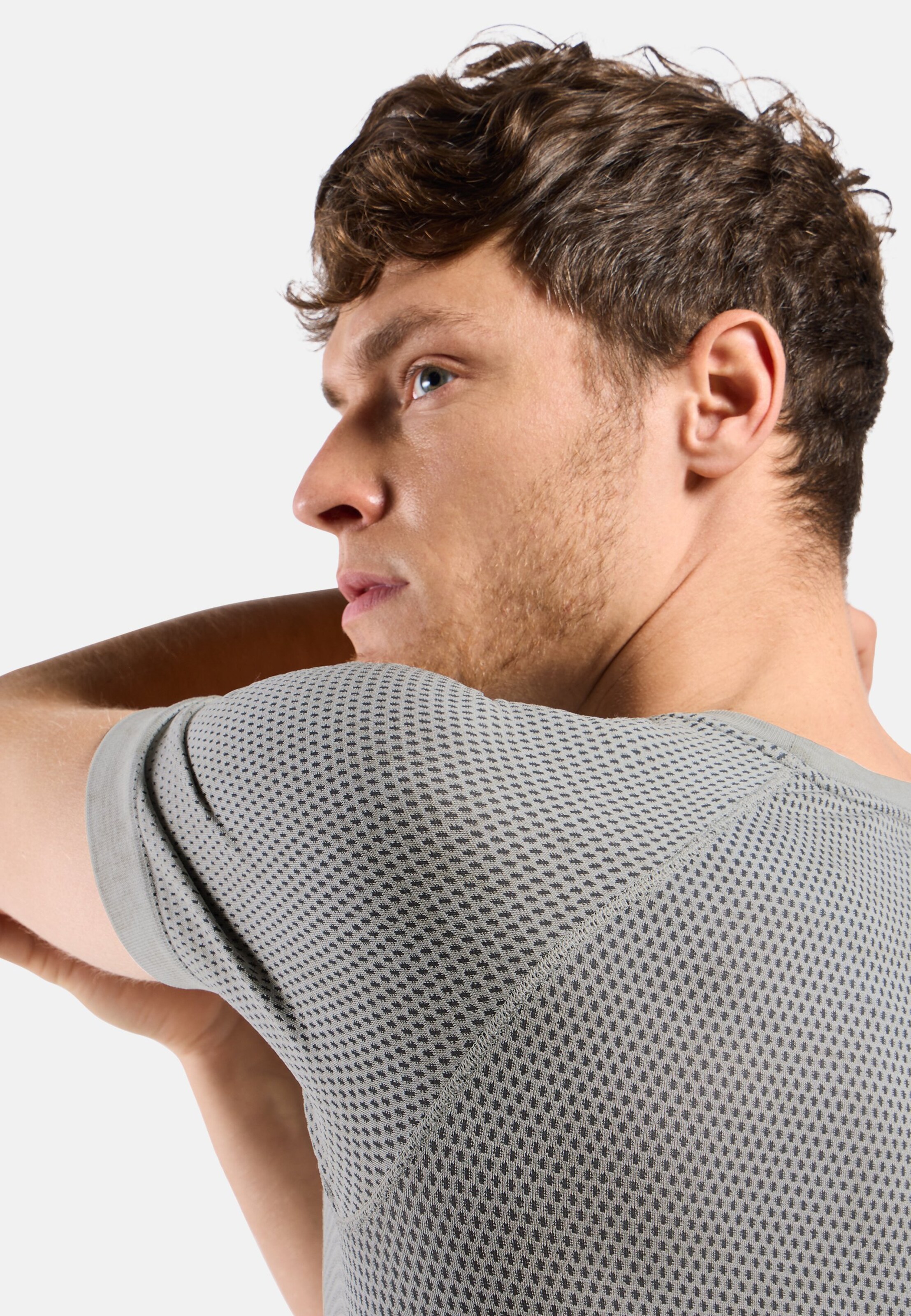 Kurzärmeliger Performance Light Base Layer mit Rain-Dye-Effekt in vetiver