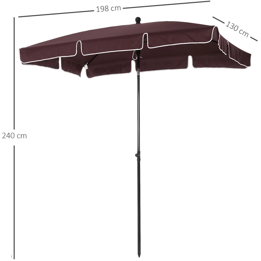 Outsunny Gartenschirm knickbar kaffeebraun