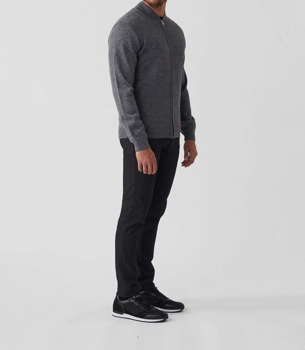 Gilet zippé col teddy gris 
