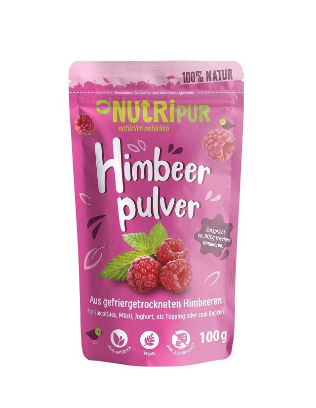 NutriPur gefriergetrocknetes Fruchtpulver, Himbeeren