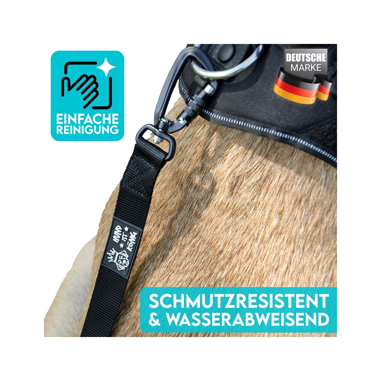 HUND IST KÖNIG ® Hunde Schleppleine mit Sicherheitskarabiner & gepolsterter Handschlaufe 5 m