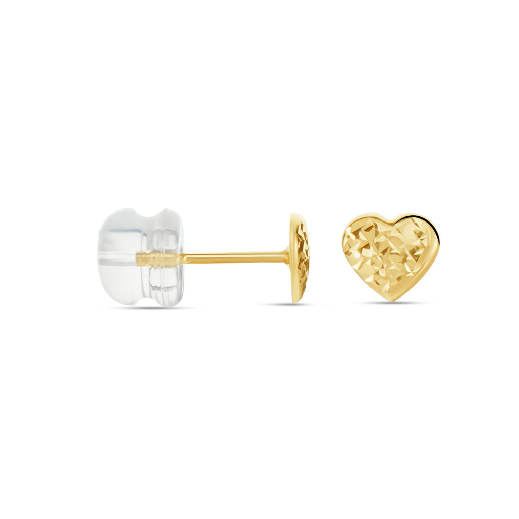 Boucles D'oreilles Puces Arisaema Cœur Or Jaune