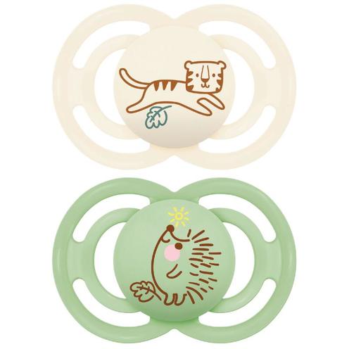 Lot de 2 sucettes Perfect animaux dès 6 mois Planet Love - Coloris aléatoire - MAM