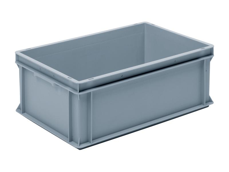 Utz Stapelbehälter RAKO 600x400x220 Grau Stapelbox mit Muschelgriffen, 1 Stück, grau
