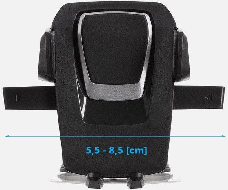 Hurtel - Telescopische Autohouder - Zwart - Smartphonehouder - Voorruit of Dashboard