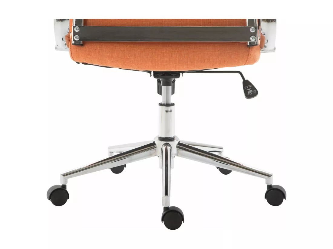 Chaise de bureau - Tissu & Noyer - Orange - Kolumbus