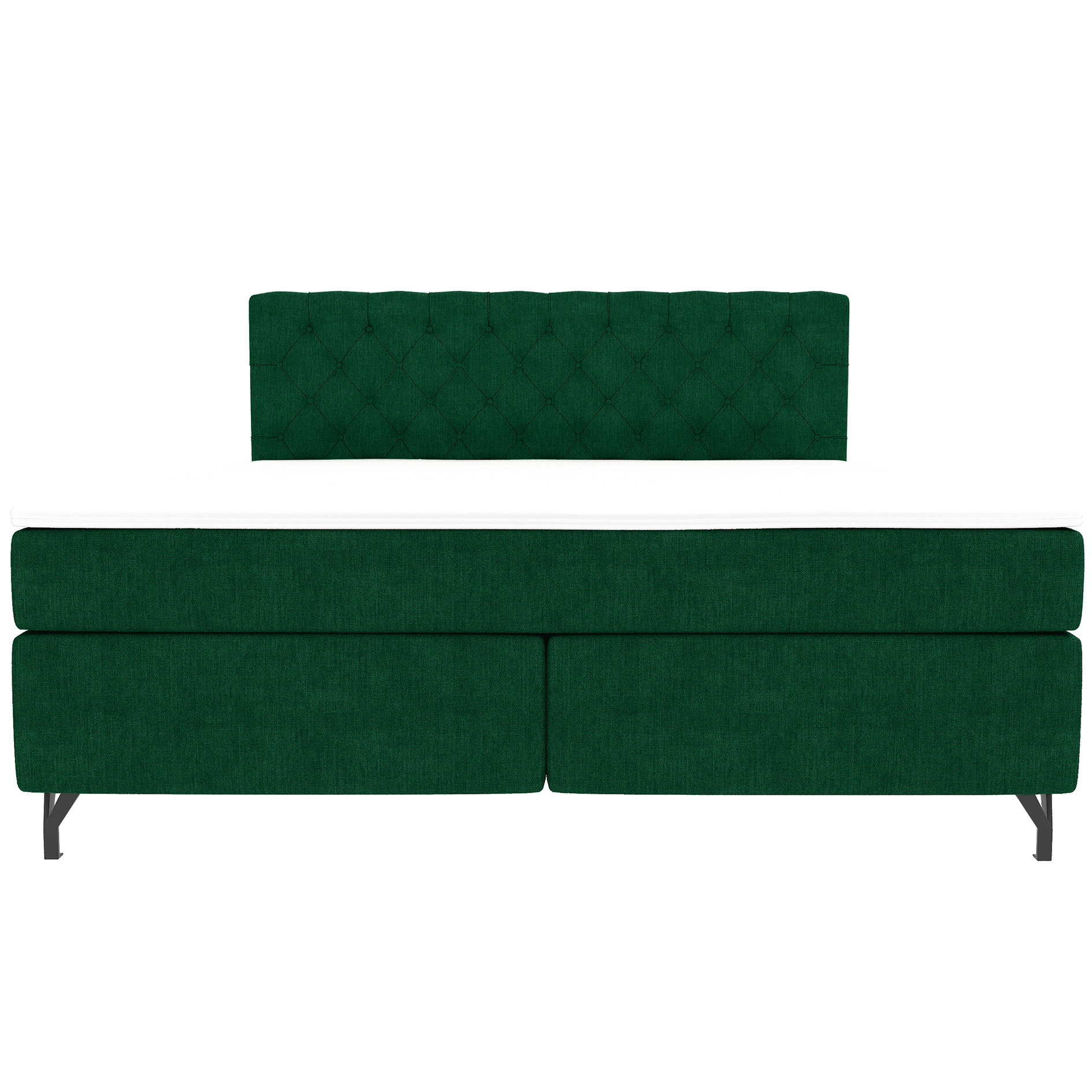 Boxspringbett - dunkelgün - inklusive Topper - 180x200 cm