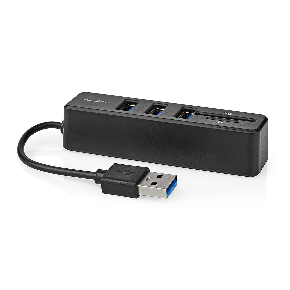 Nedis USB 2.0 Hub 3 Ports USB-A + Lecteur carte (micro)SD