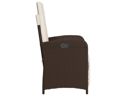 VIDAXL - Chaise inclinable de jardin repose-pied marron résine tress...