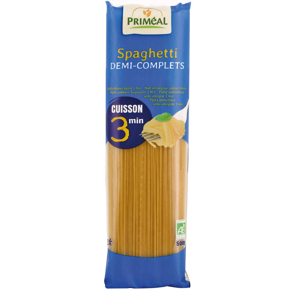Spaghetti bio demi-complets cuisson rapide 3 minutes