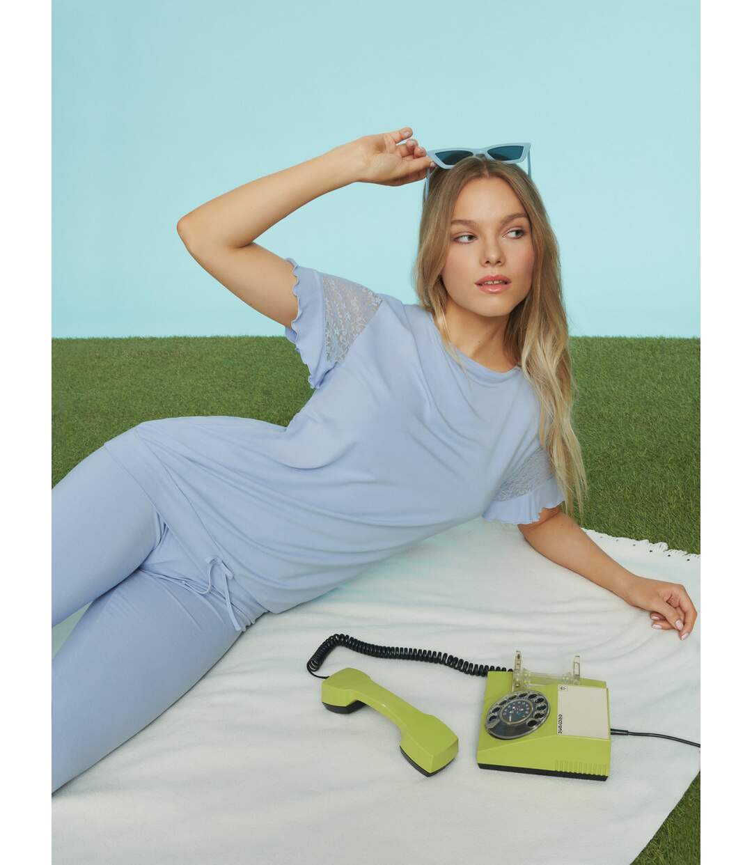 Pyjama tenue d'intérieur leggings top manches courtes Smooth Lisca Cheek