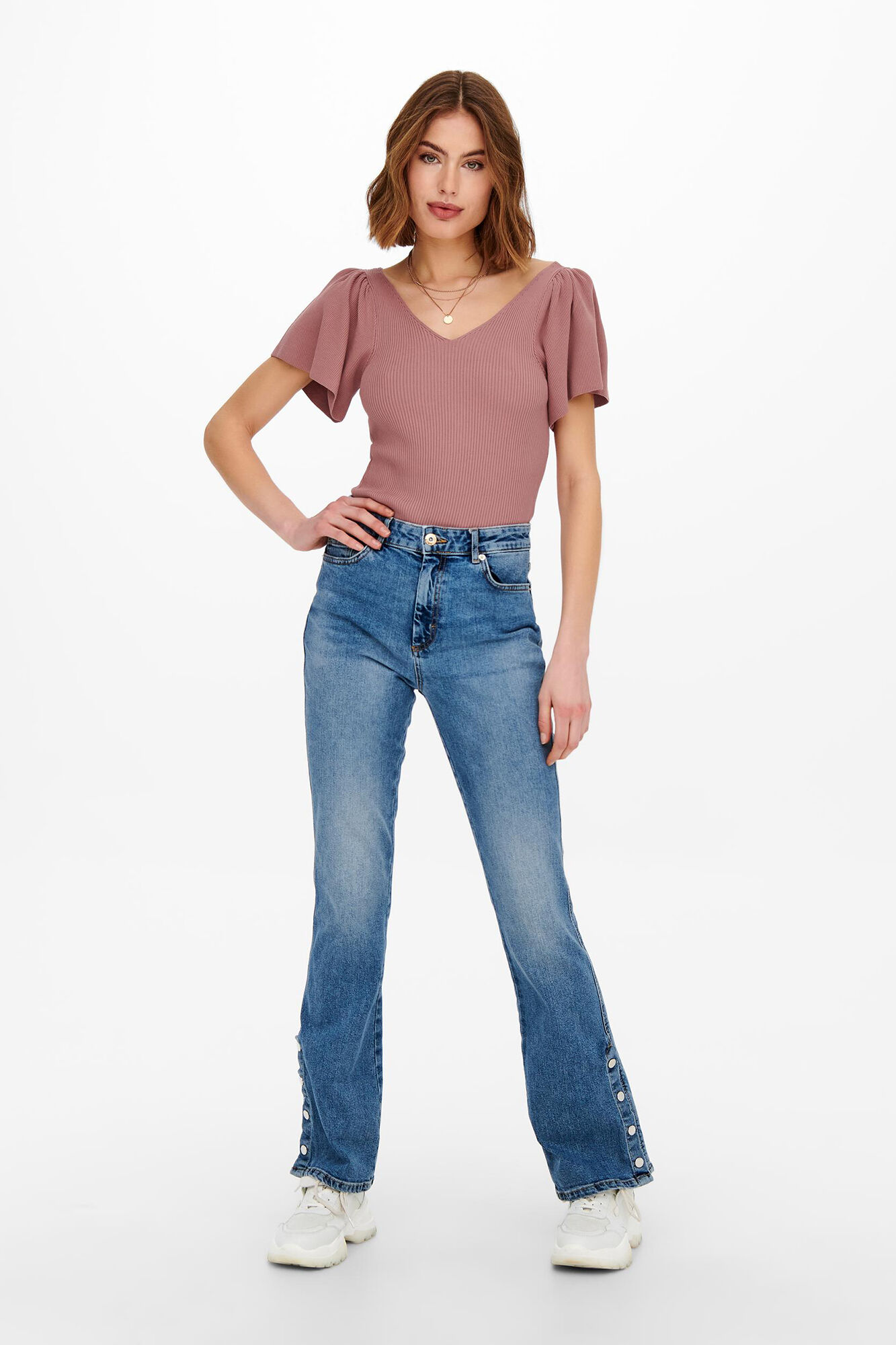 Blusa de manga curta com amarração