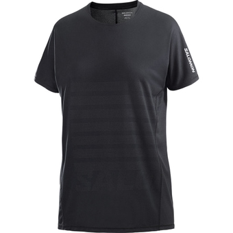 Salomon Sense Aero Graphic T-Shirt Deep Black / Black Beauty Damen