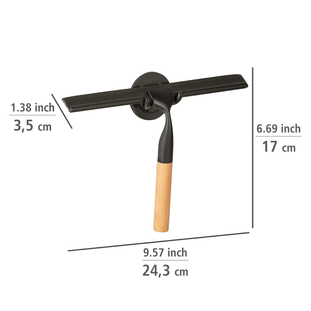 Wenko Bambusa turbo-loc douchewisser zwart mat