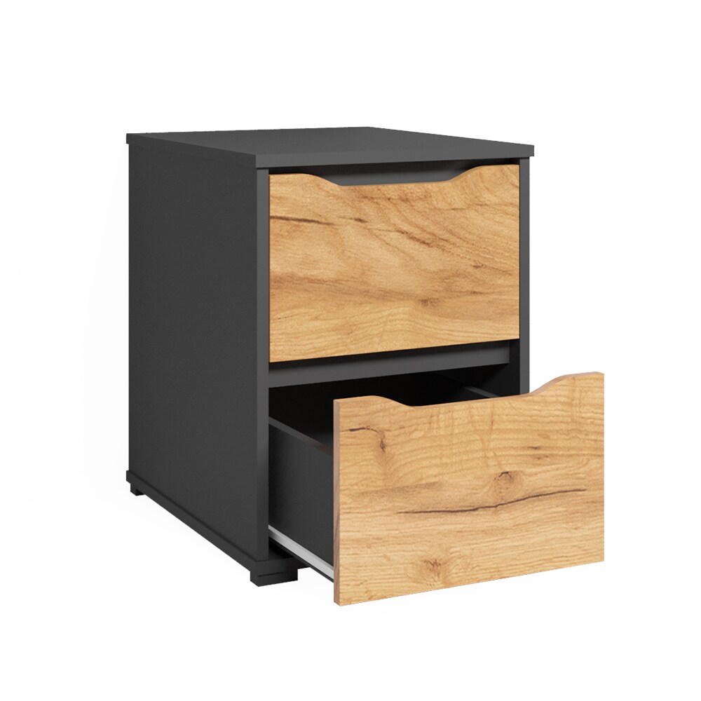 Vicco Kommode Ruben 40 x 54 cm Anthrazit Eiche Nachtschrank