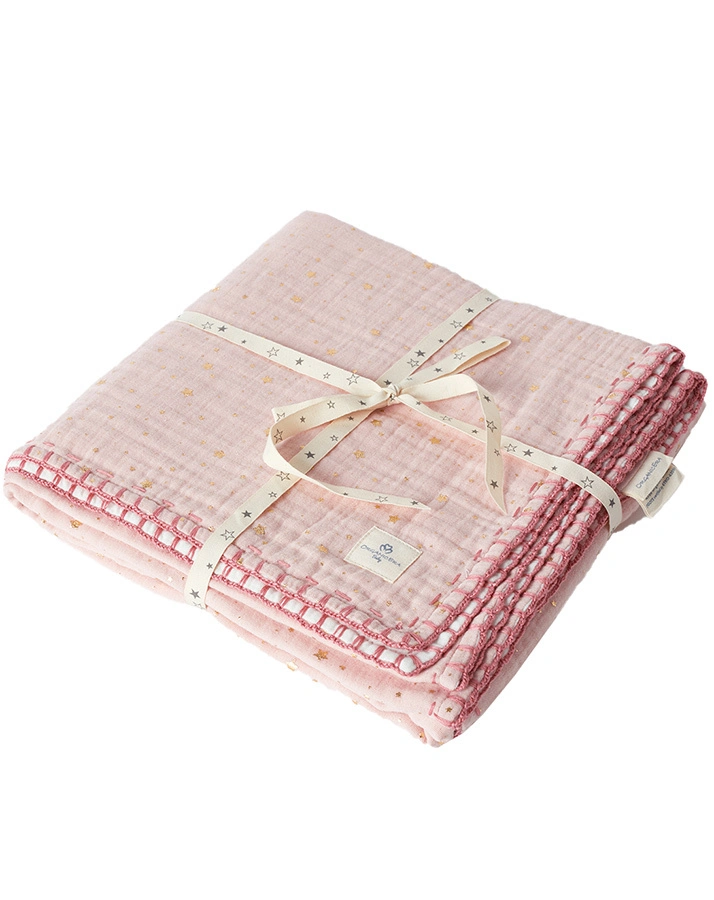 Kuscheldecke GLITTER (100x100) in powder pink