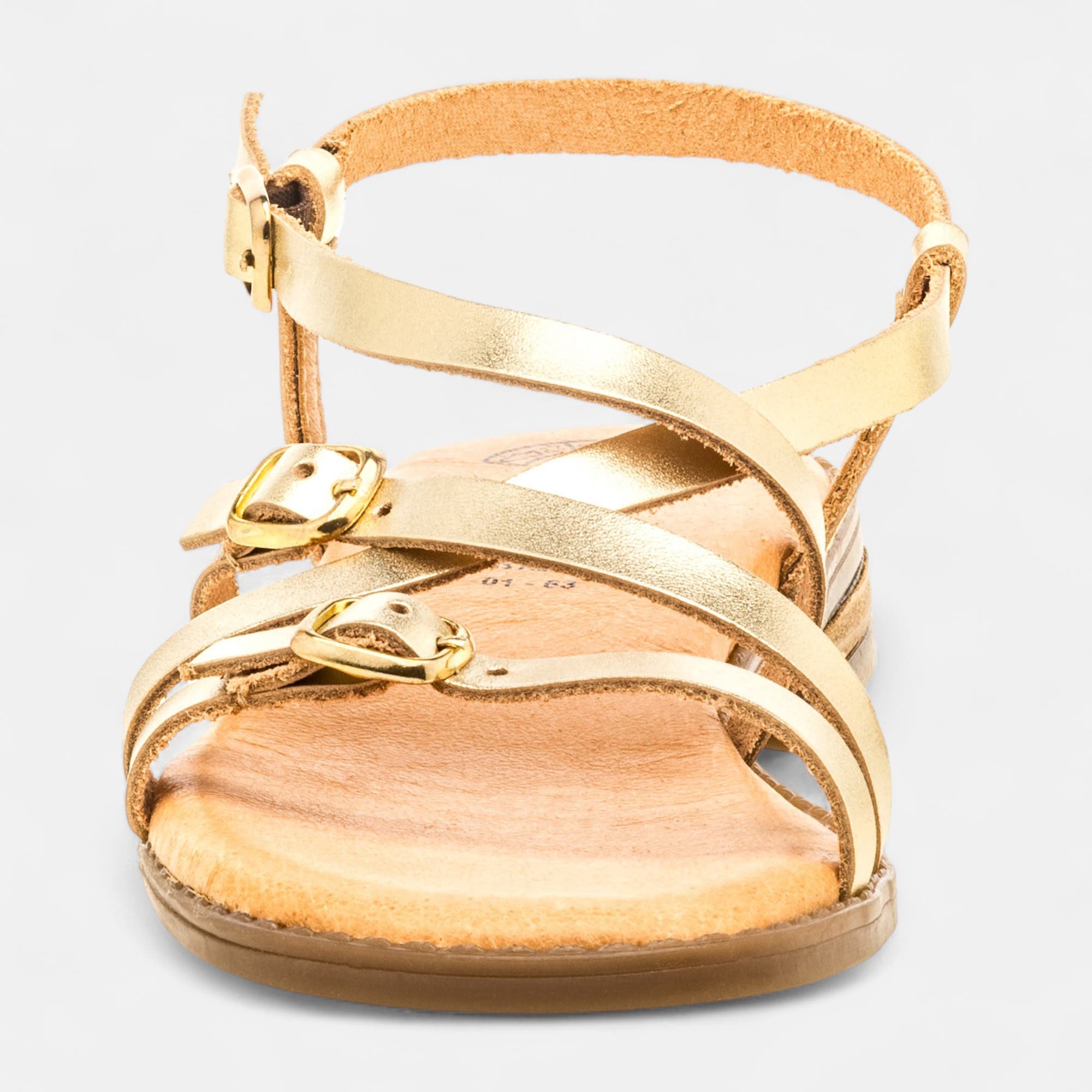 Nu-pieds Femme en cuir or