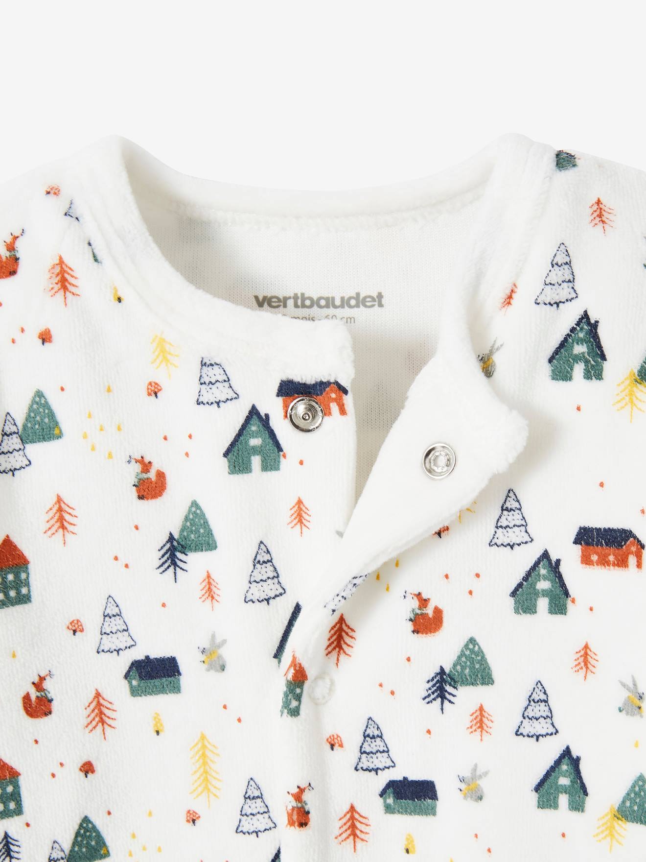 Conjunto de 2 pijamas de bebê em veludo azul escuro bicolor/multicolorido