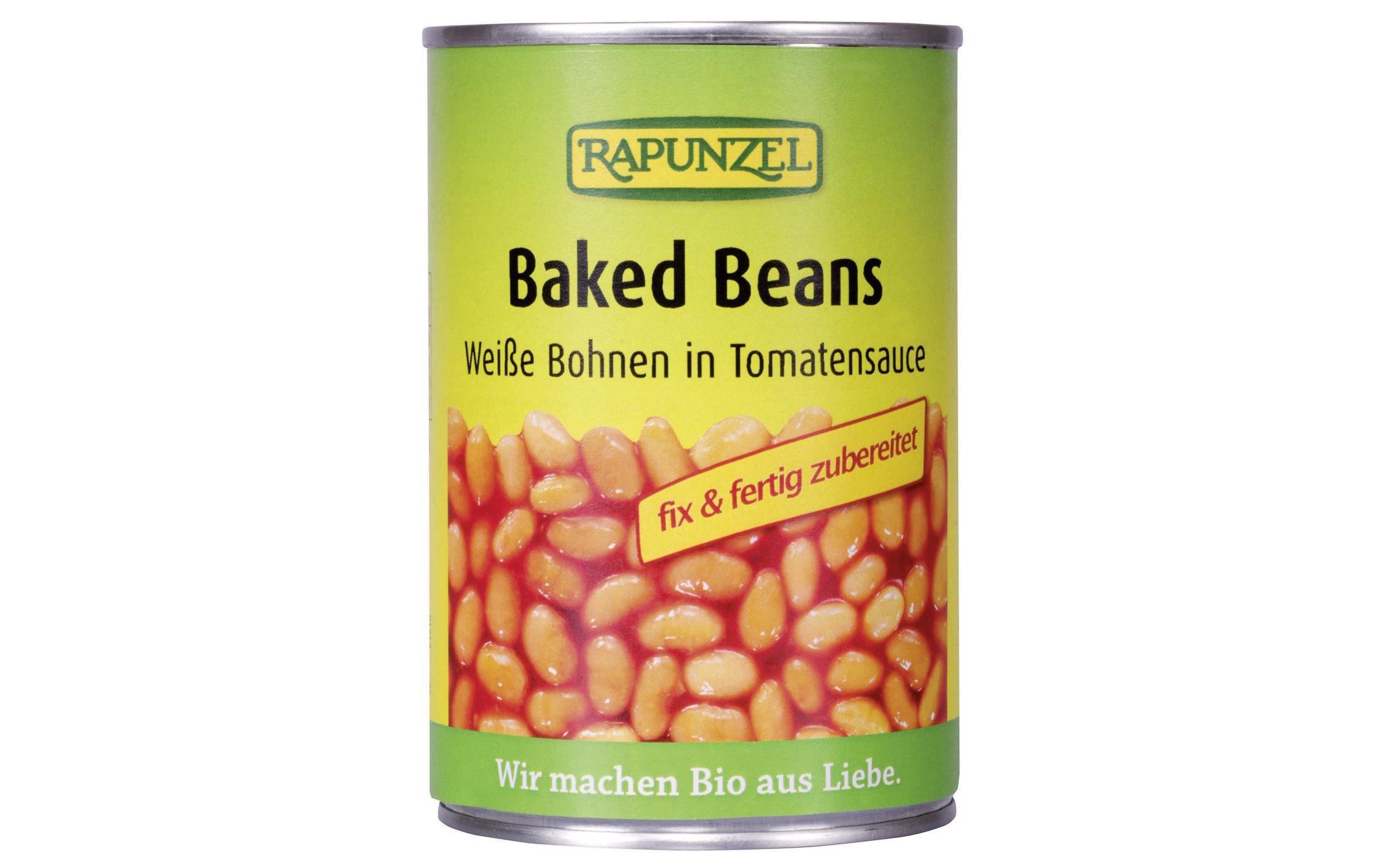 Bio Baked Beans Tomatensauce 400 gFixfertige weisse Bohnen in Tomatensauce