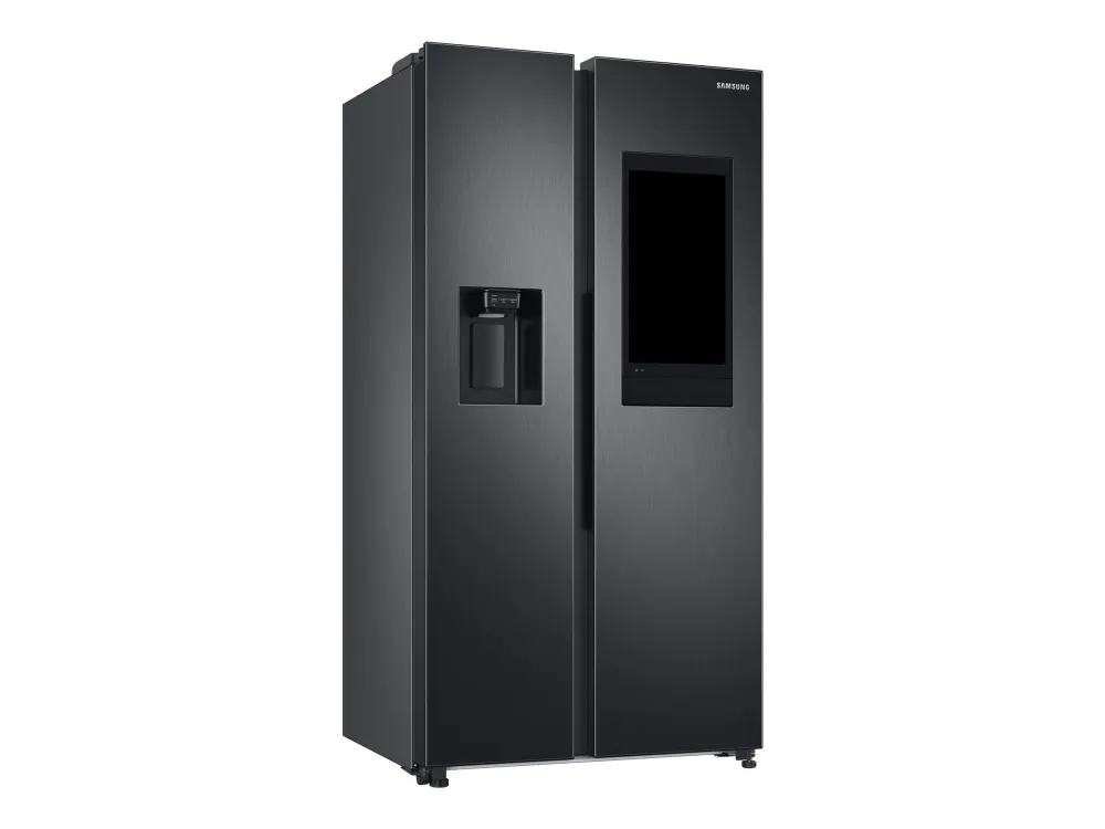Samsung Family Hub RS6HA8891B1 - Køleskab/fryser - side-by-side med vanddispenser, isdispenser - Wi-Fi - bredde: 91.2 cm - dybde: 71.6 cm - højde: 178 cm - 614 liter - Klasse E - premium sort stål/sort