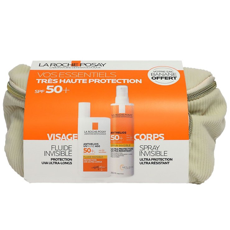 Anthelios spray 200ml + fluide 50ml SPF50+ banane offerte