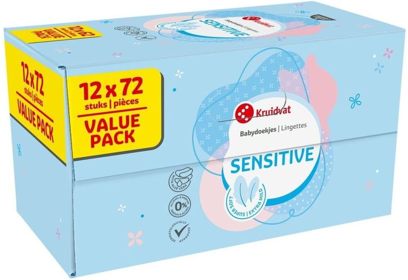 Kruidvat - Sensitive Lotiondoekjes - Billendoekjes - 2 voor 25.00