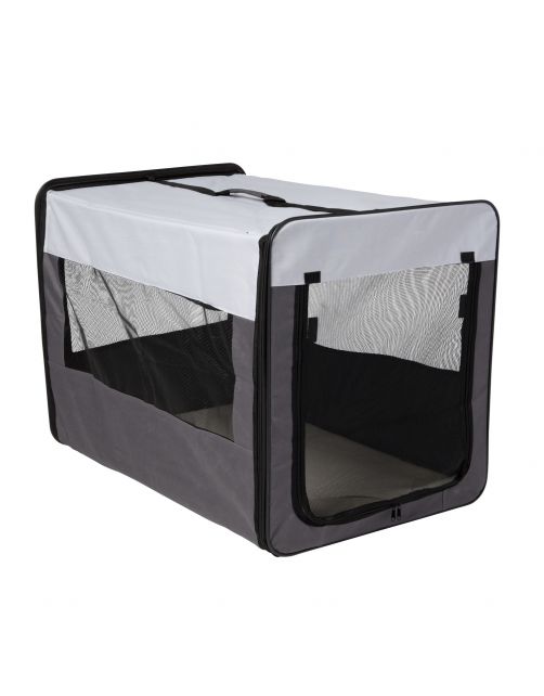 Adori Soft Transport-Bench Easy Grijs&Zwart - Hondenbench