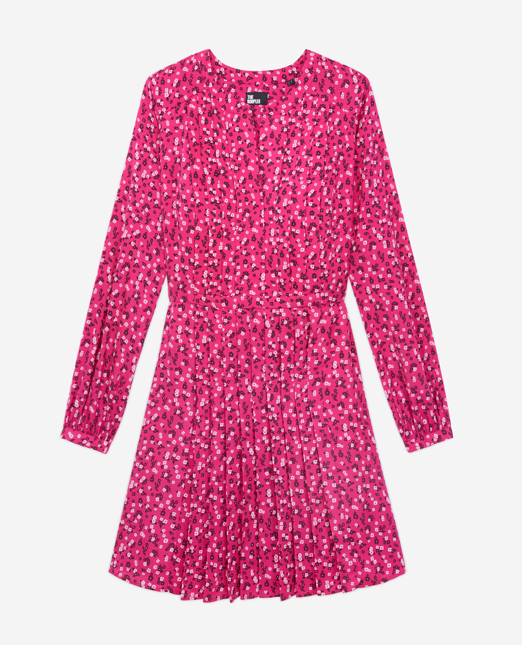 Robe courte imprimée avec plissage