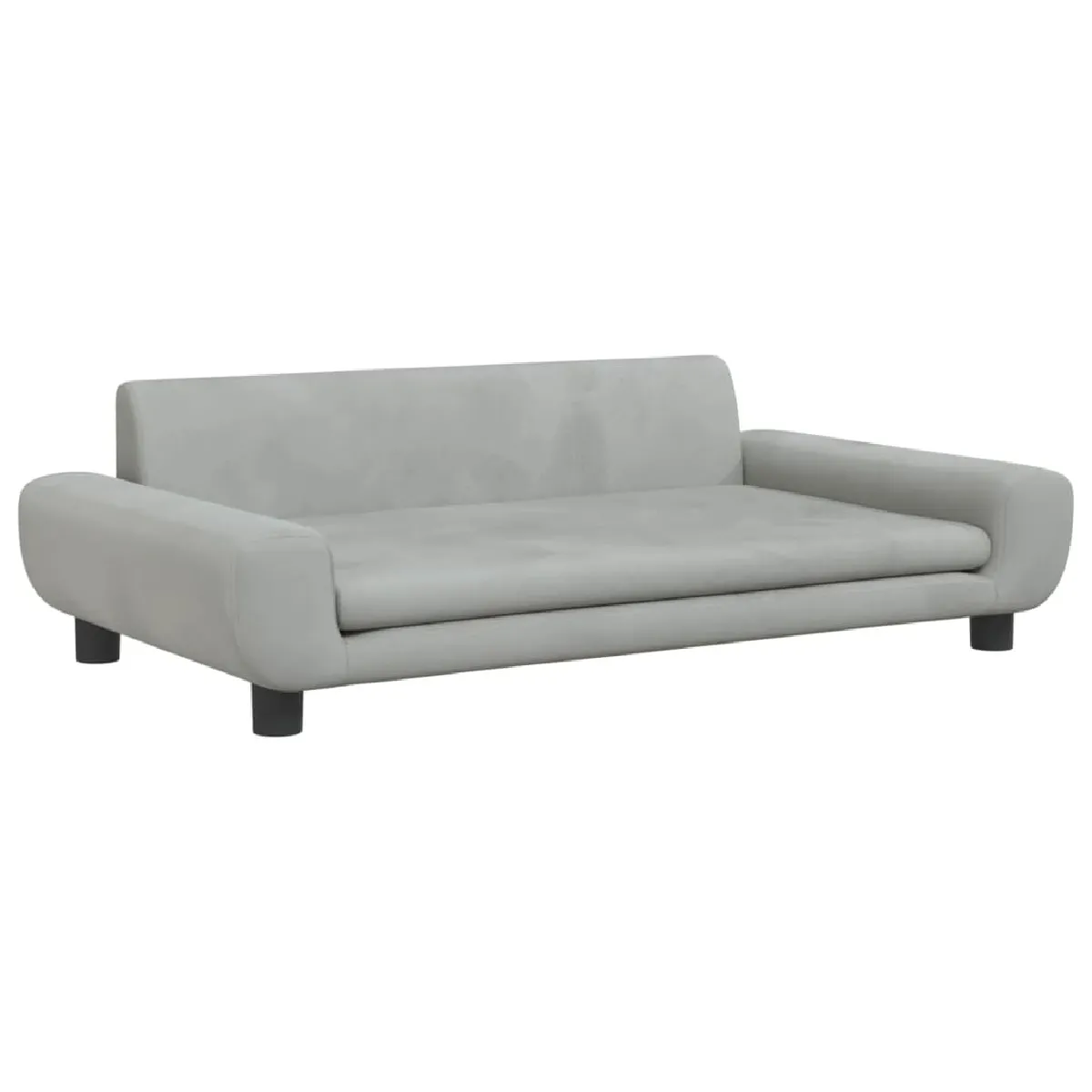 vidaXL Canapé pour enfants gris clair 100x54x33 cm velours