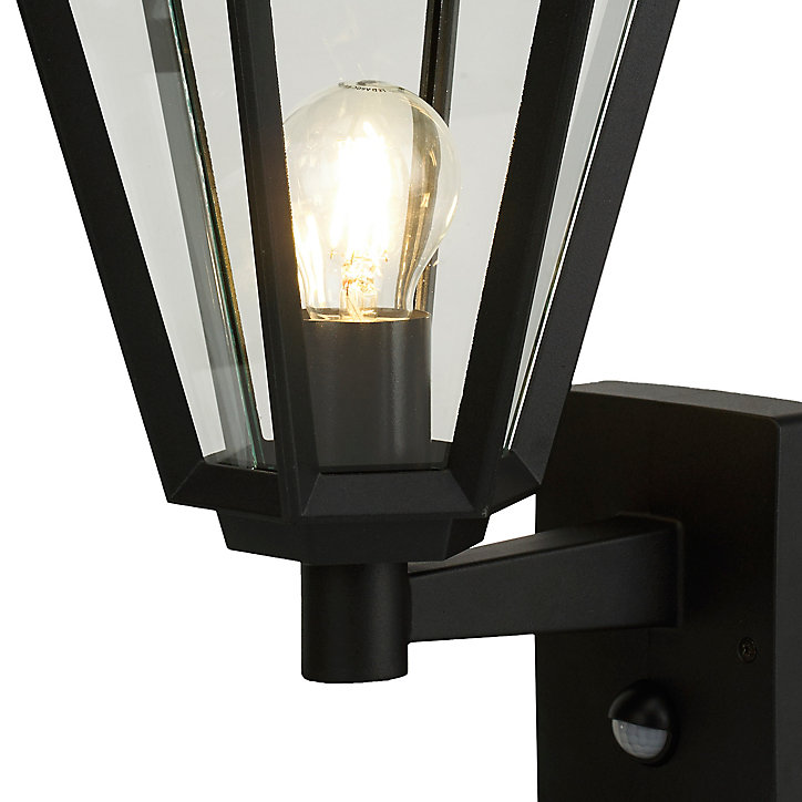 Applique murale montante à détection Radley E27 IP44 GoodHome noir