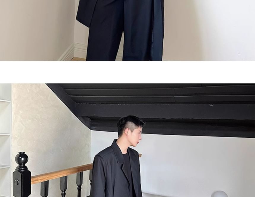 Bjorn - Notch Lapel Plain Midi Button Coat