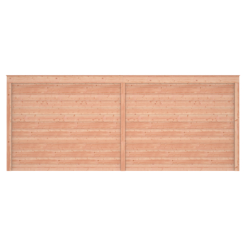 Tuinhuis met overkapping Douglas hout Zweeds rabat onbehandeld 595 x 255 cm
