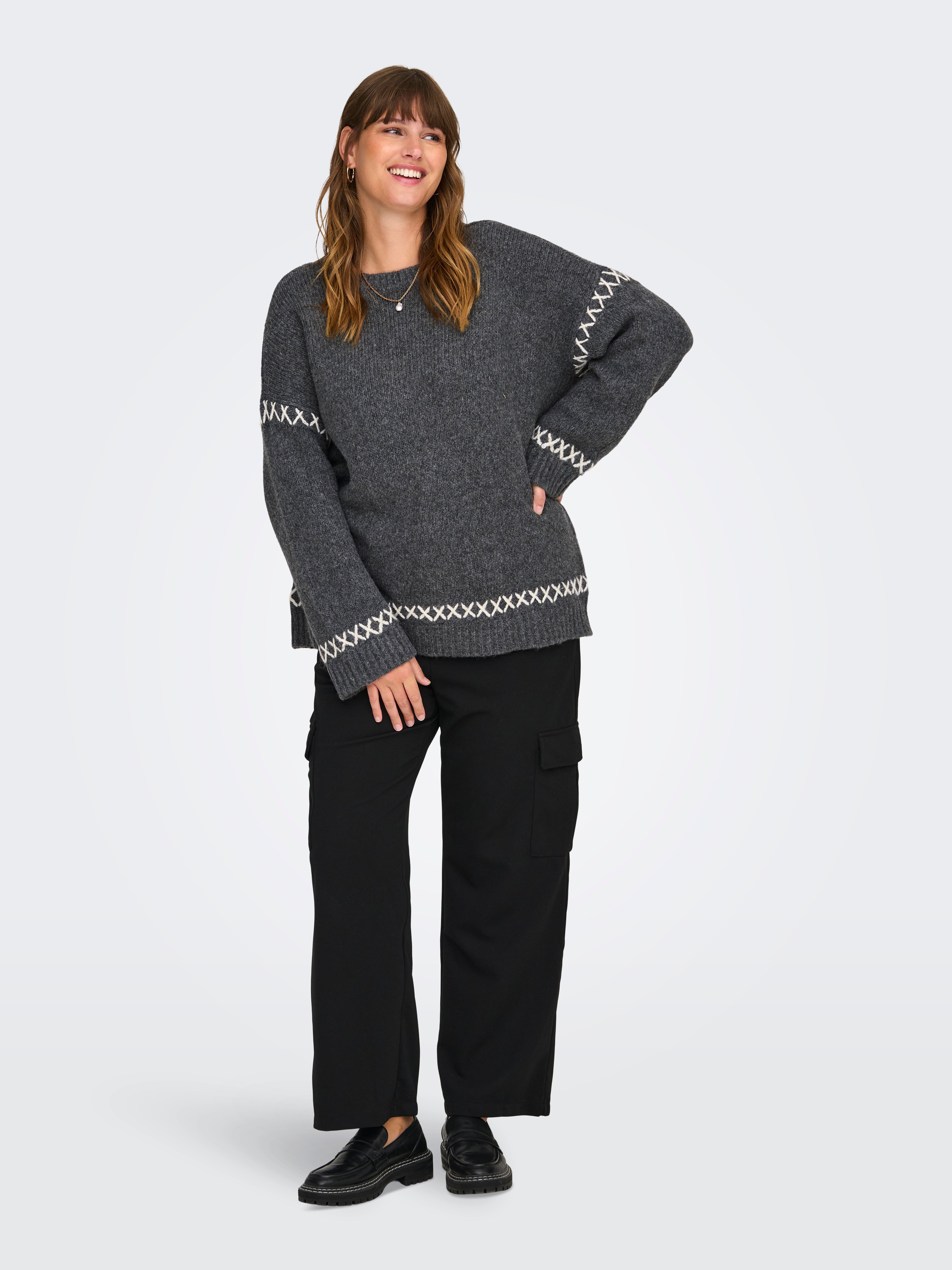CARAMANDA Strickpullover Dark Grey Melange